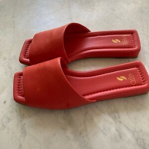 Franco Sarto Red Slide Sandals